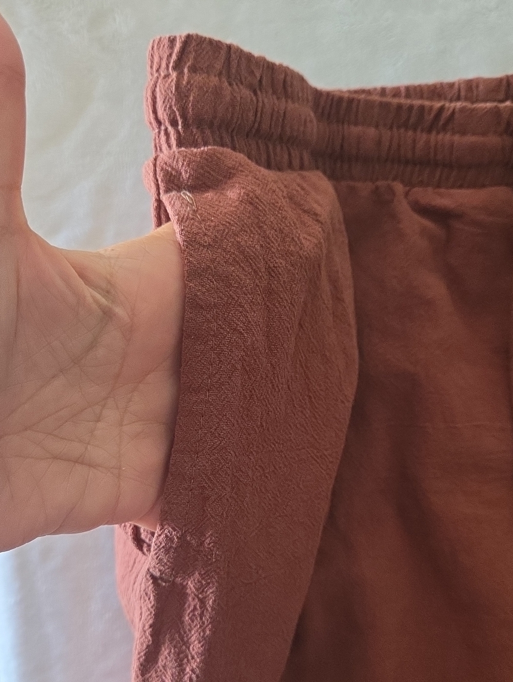 Lace-Up Detailed Drawstring Pants - Rust - Picture 3 of 5